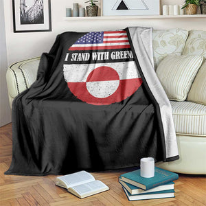 I Stand With Greenland Throw Blanket Political Protest Greenlander American Flag TS10 Print Your Wear