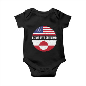 I Stand With Greenland Baby Onesie Political Protest Greenlander American Flag TS10 Black Print Your Wear