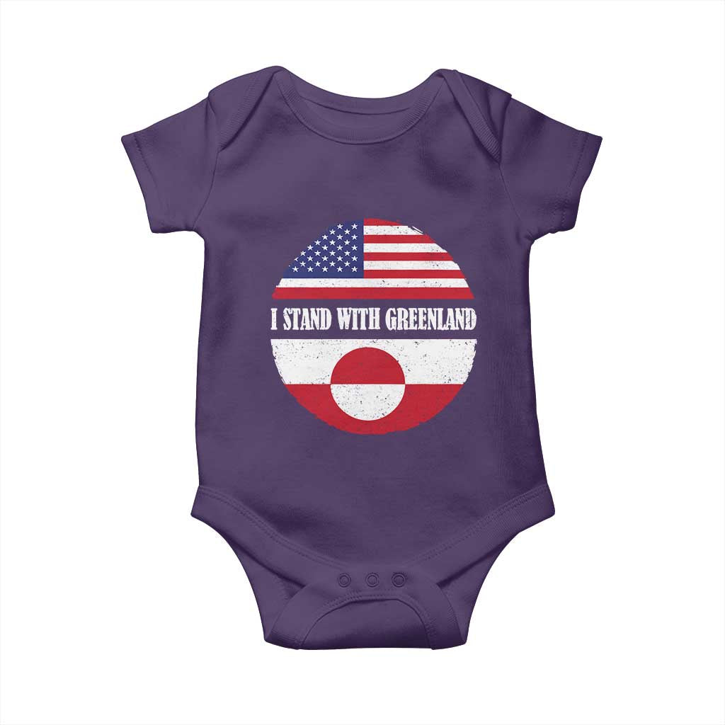 I Stand With Greenland Baby Onesie Political Protest Greenlander American Flag TS10 Purple Print Your Wear