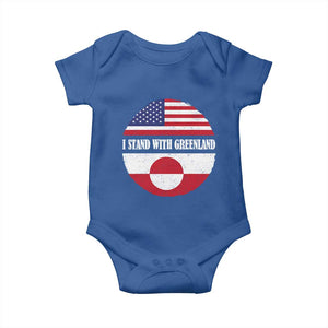 I Stand With Greenland Baby Onesie Political Protest Greenlander American Flag TS10 Royal Blue Print Your Wear