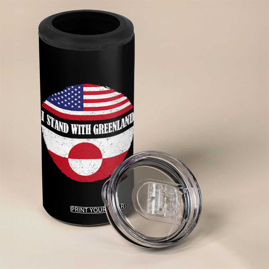 I Stand With Greenland 4 in 1 Can Cooler Tumbler Political Protest Greenlander American Flag TS10 Print Your Wear