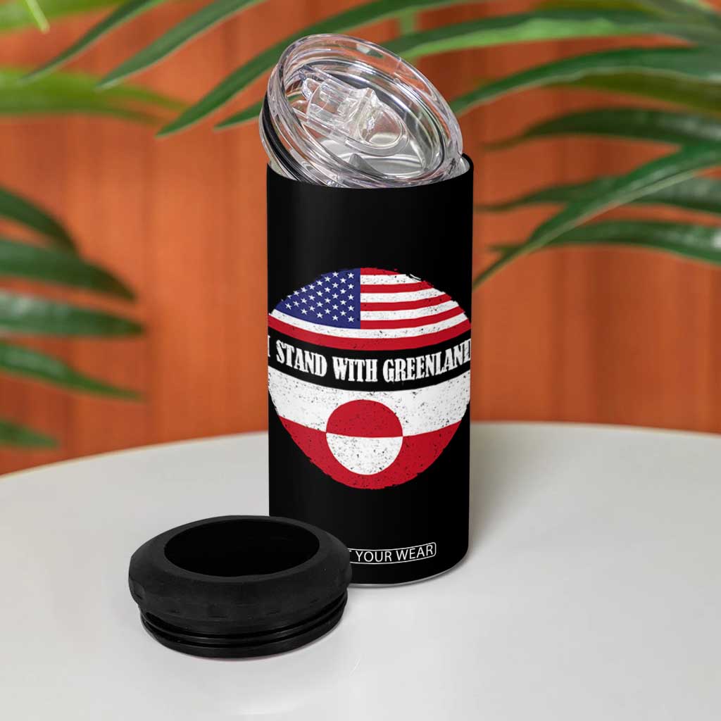 I Stand With Greenland 4 in 1 Can Cooler Tumbler Political Protest Greenlander American Flag TS10 Print Your Wear