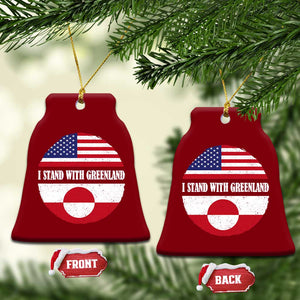 I Stand With Greenland Ceramic Ornament Political Protest Greenlander American Flag TS10 Print Your Wear