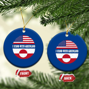 I Stand With Greenland Ceramic Ornament Political Protest Greenlander American Flag TS10 1pc Blue Print Your Wear