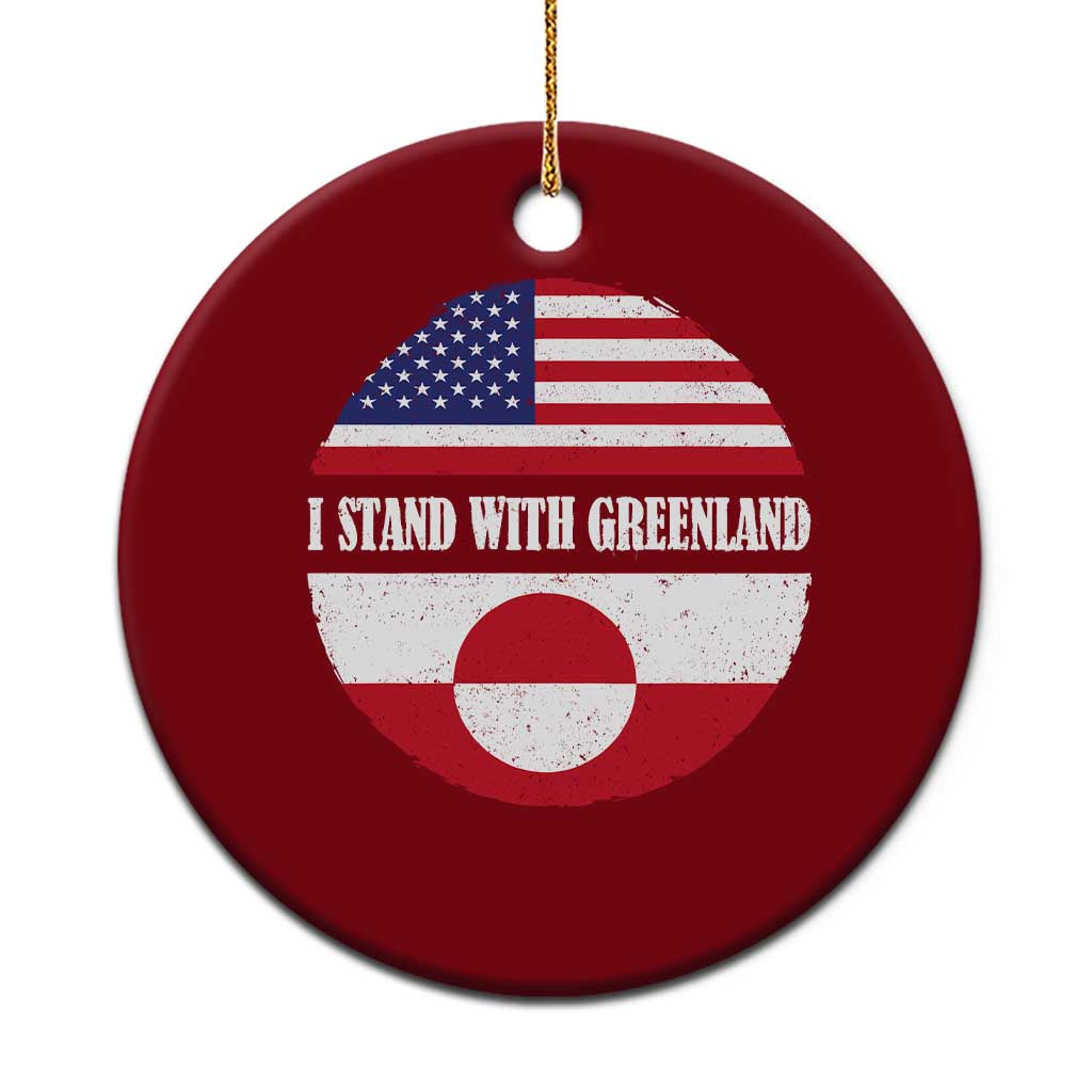 I Stand With Greenland Ceramic Ornament Political Protest Greenlander American Flag TS10 1pc Red Print Your Wear