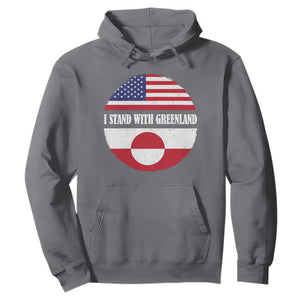 I Stand With Greenland Hoodie Political Protest Greenlander American Flag TS10 Charcoal Print Your Wear