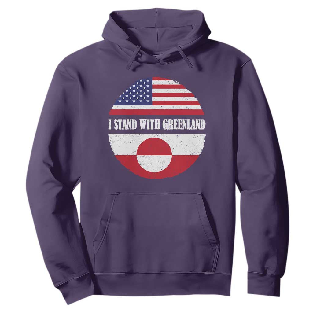I Stand With Greenland Hoodie Political Protest Greenlander American Flag TS10 Purple Print Your Wear