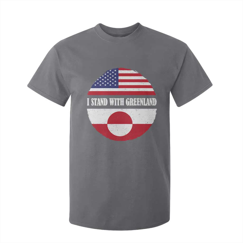 I Stand With Greenland T Shirt For Kid Political Protest Greenlander American Flag TS10 Charcoal Print Your Wear
