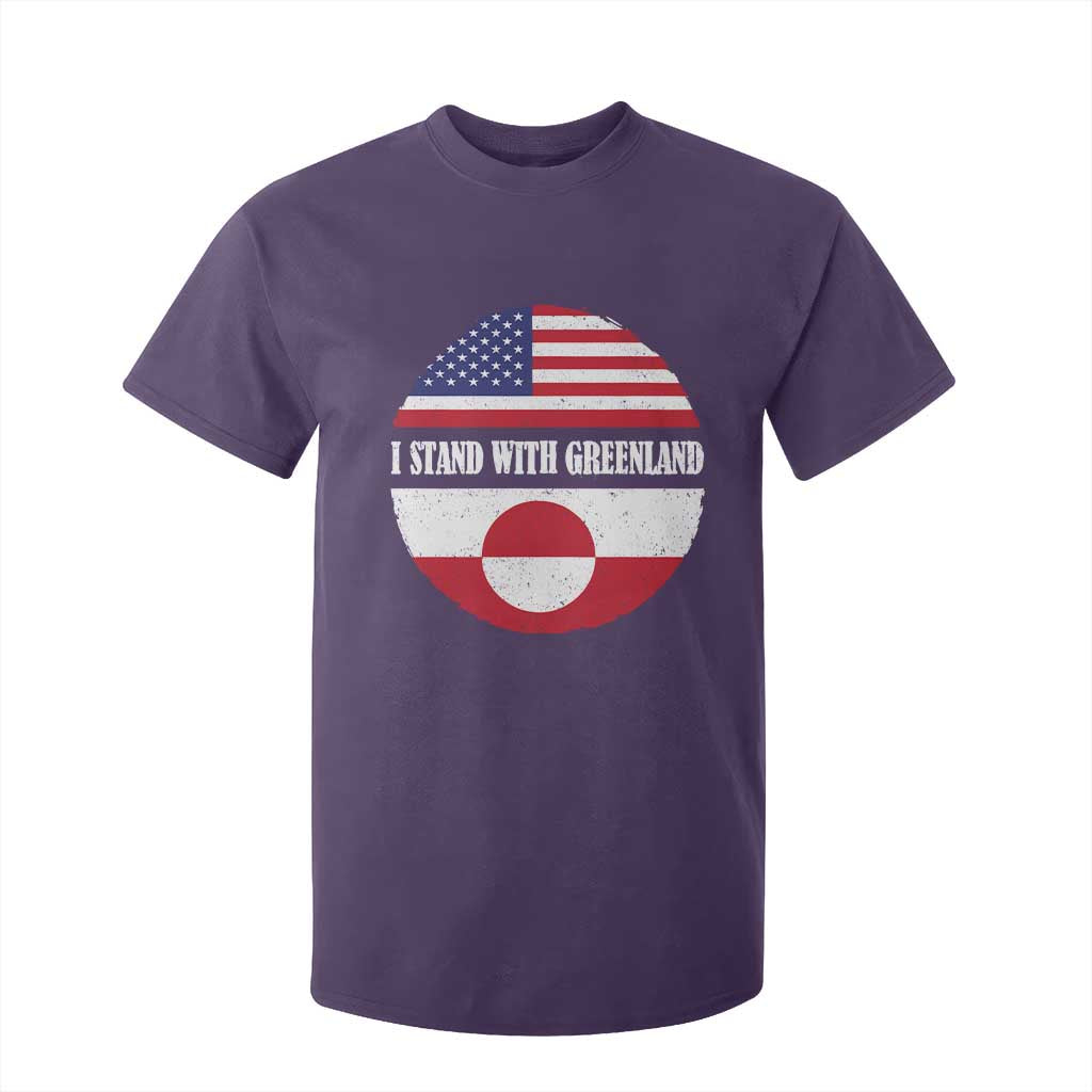 I Stand With Greenland T Shirt For Kid Political Protest Greenlander American Flag TS10 Purple Print Your Wear