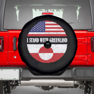I Stand With Greenland Spare Tire Cover Political Protest Greenlander American Flag TS10 Black Print Your Wear