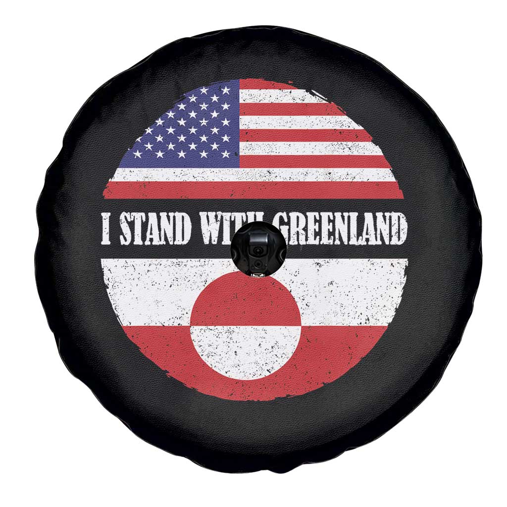 I Stand With Greenland Spare Tire Cover Political Protest Greenlander American Flag TS10 Print Your Wear