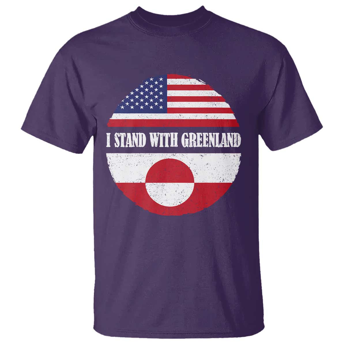 I Stand With Greenland T Shirt Political Protest Greenlander American Flag TS10 Purple Print Your Wear