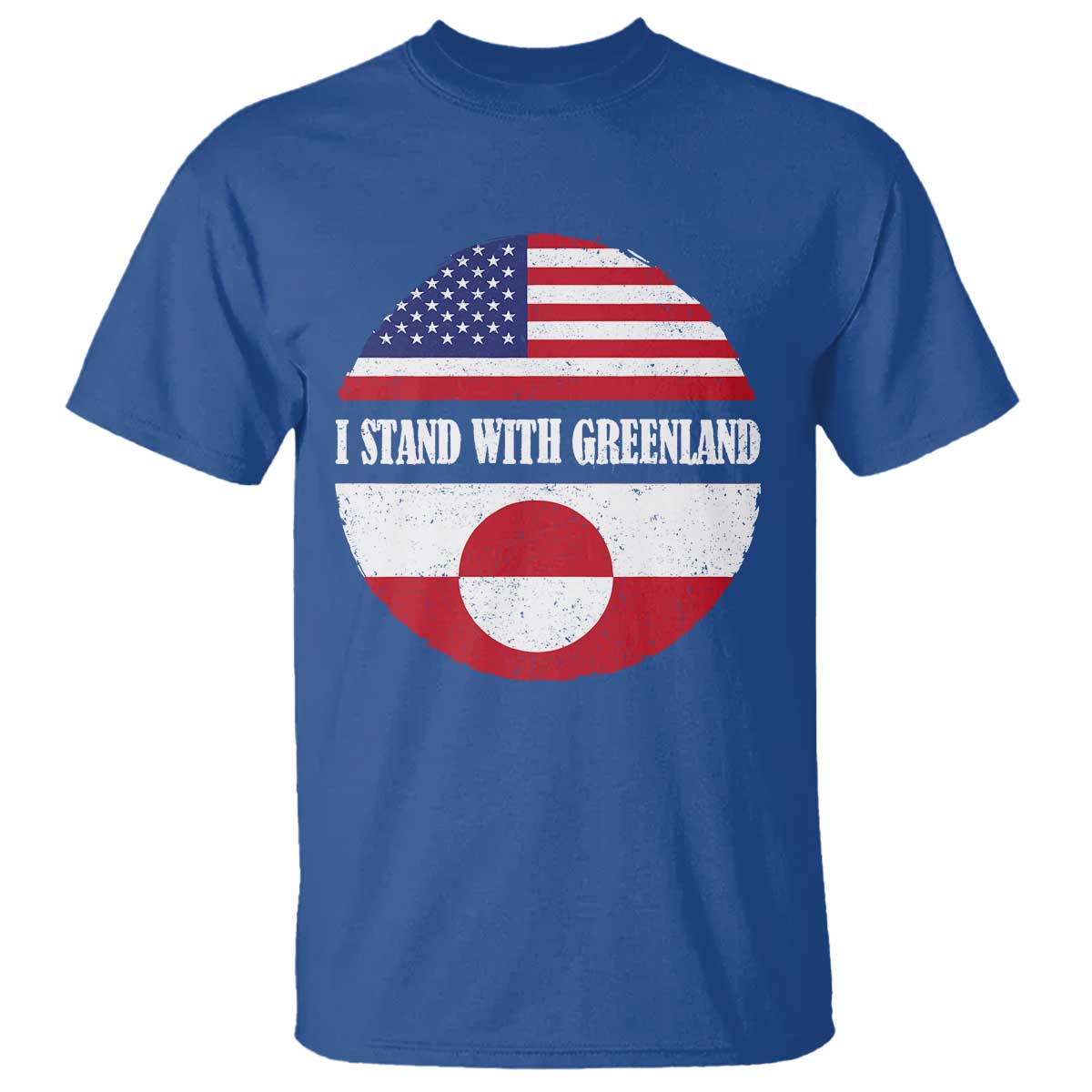 I Stand With Greenland T Shirt Political Protest Greenlander American Flag TS10 Royal Blue Print Your Wear