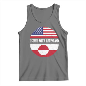I Stand With Greenland Tank Top Political Protest Greenlander American Flag TS10 Black Heather Print Your Wear