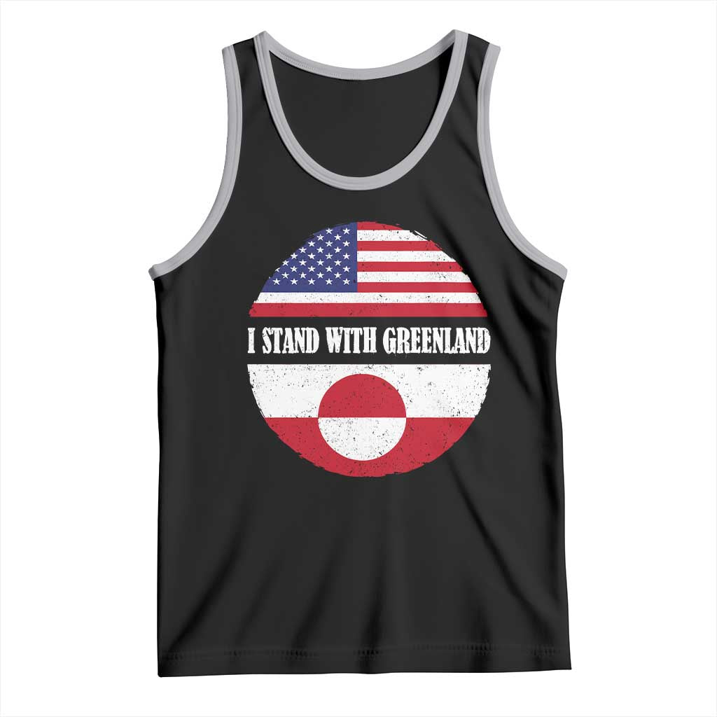 I Stand With Greenland Tank Top Political Protest Greenlander American Flag TS10 Black Athletic Heather Print Your Wear