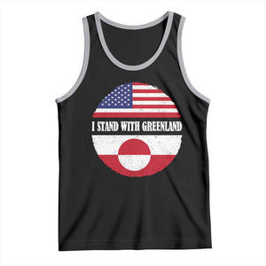I Stand With Greenland Tank Top Political Protest Greenlander American Flag TS10 Black Athletic Heather Print Your Wear