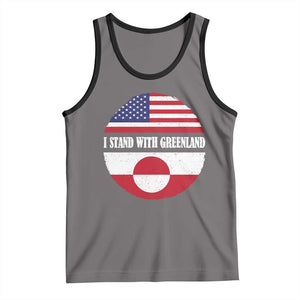 I Stand With Greenland Tank Top Political Protest Greenlander American Flag TS10 Deep Heather Black Print Your Wear