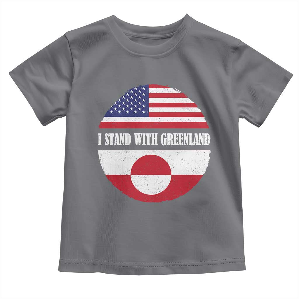I Stand With Greenland Toddler T Shirt Political Protest Greenlander American Flag TS10 Charcoal Print Your Wear