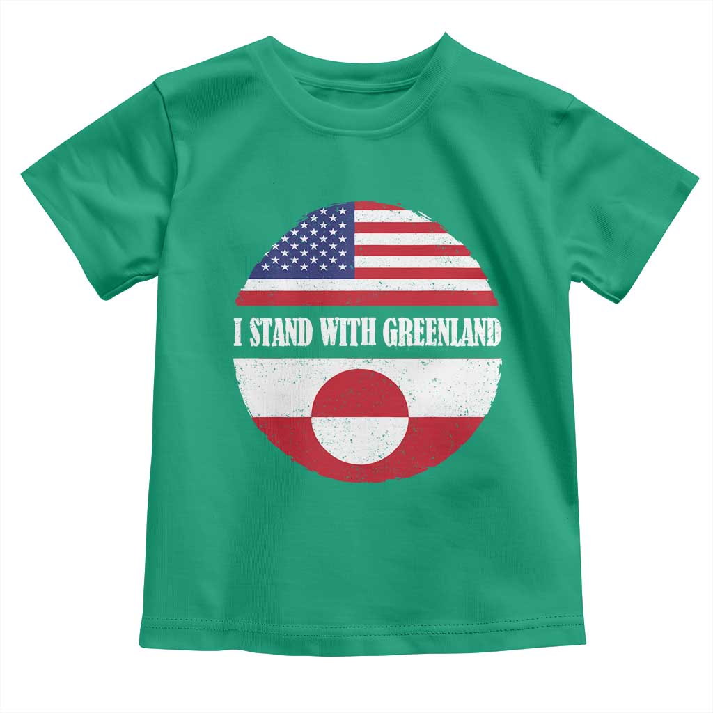I Stand With Greenland Toddler T Shirt Political Protest Greenlander American Flag TS10 Irish Green Print Your Wear