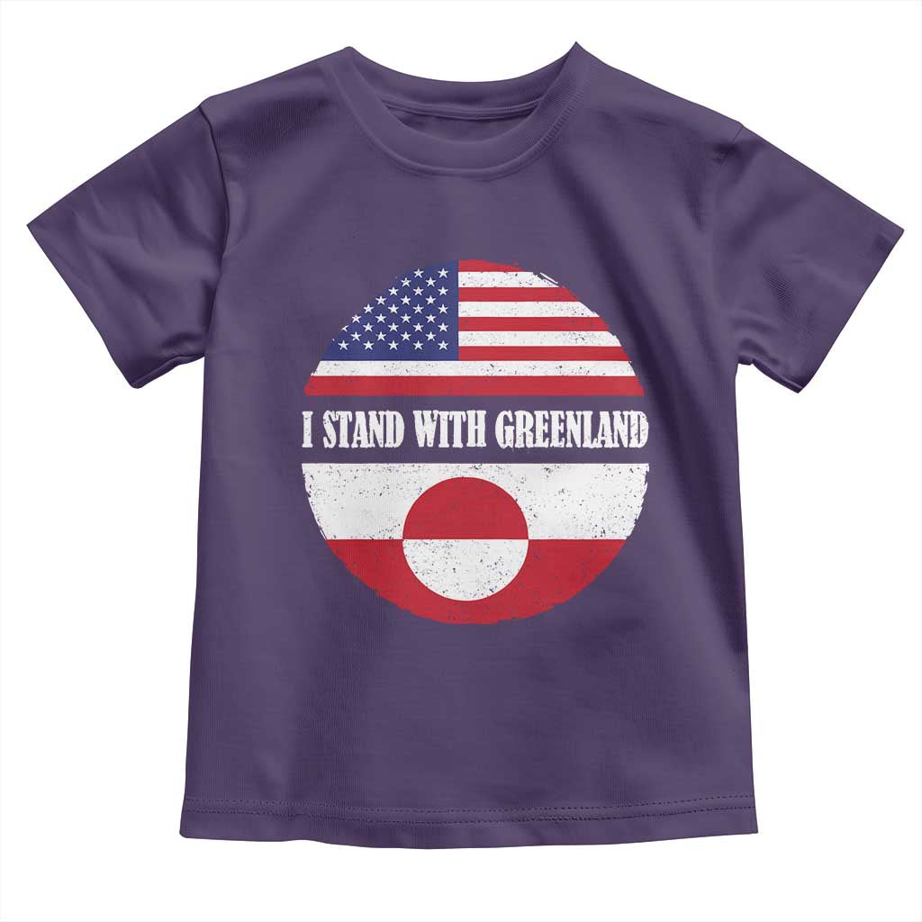 I Stand With Greenland Toddler T Shirt Political Protest Greenlander American Flag TS10 Purple Print Your Wear