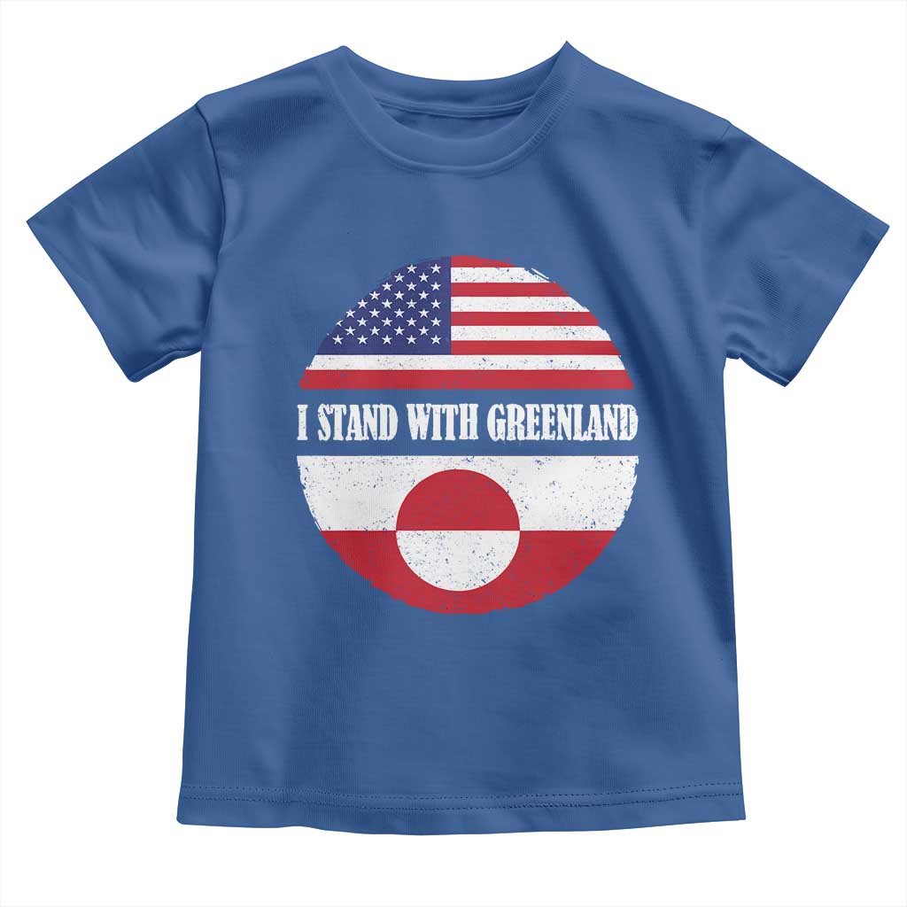 I Stand With Greenland Toddler T Shirt Political Protest Greenlander American Flag TS10 Royal Blue Print Your Wear