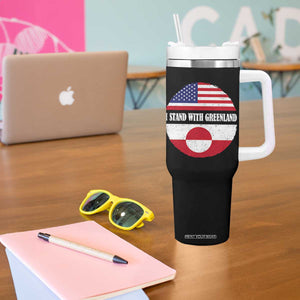 I Stand With Greenland Tumbler With Handle Political Protest Greenlander American Flag TS10 Print Your Wear