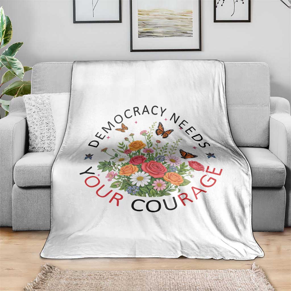 Pro Democracy Throw Blanket Human Rights Our Rage Protest Floral FDT TS10 Print Your Wear