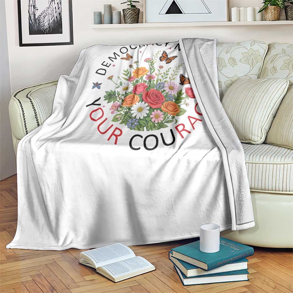Pro Democracy Throw Blanket Human Rights Our Rage Protest Floral FDT TS10 Print Your Wear