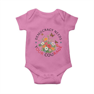 Pro Democracy Baby Onesie Human Rights Our Rage Protest Floral FDT TS10 Azalea Print Your Wear