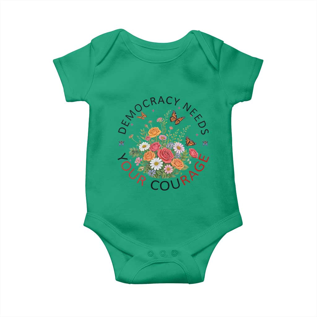 Pro Democracy Baby Onesie Human Rights Our Rage Protest Floral FDT TS10 Irish Green Print Your Wear