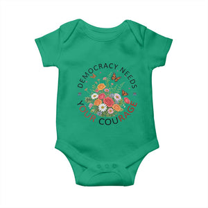 Pro Democracy Baby Onesie Human Rights Our Rage Protest Floral FDT TS10 Irish Green Print Your Wear