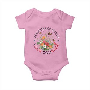 Pro Democracy Baby Onesie Human Rights Our Rage Protest Floral FDT TS10 Light Pink Print Your Wear