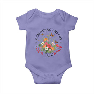Pro Democracy Baby Onesie Human Rights Our Rage Protest Floral FDT TS10 Violet Print Your Wear