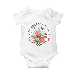 Pro Democracy Baby Onesie Human Rights Our Rage Protest Floral FDT TS10 White Print Your Wear