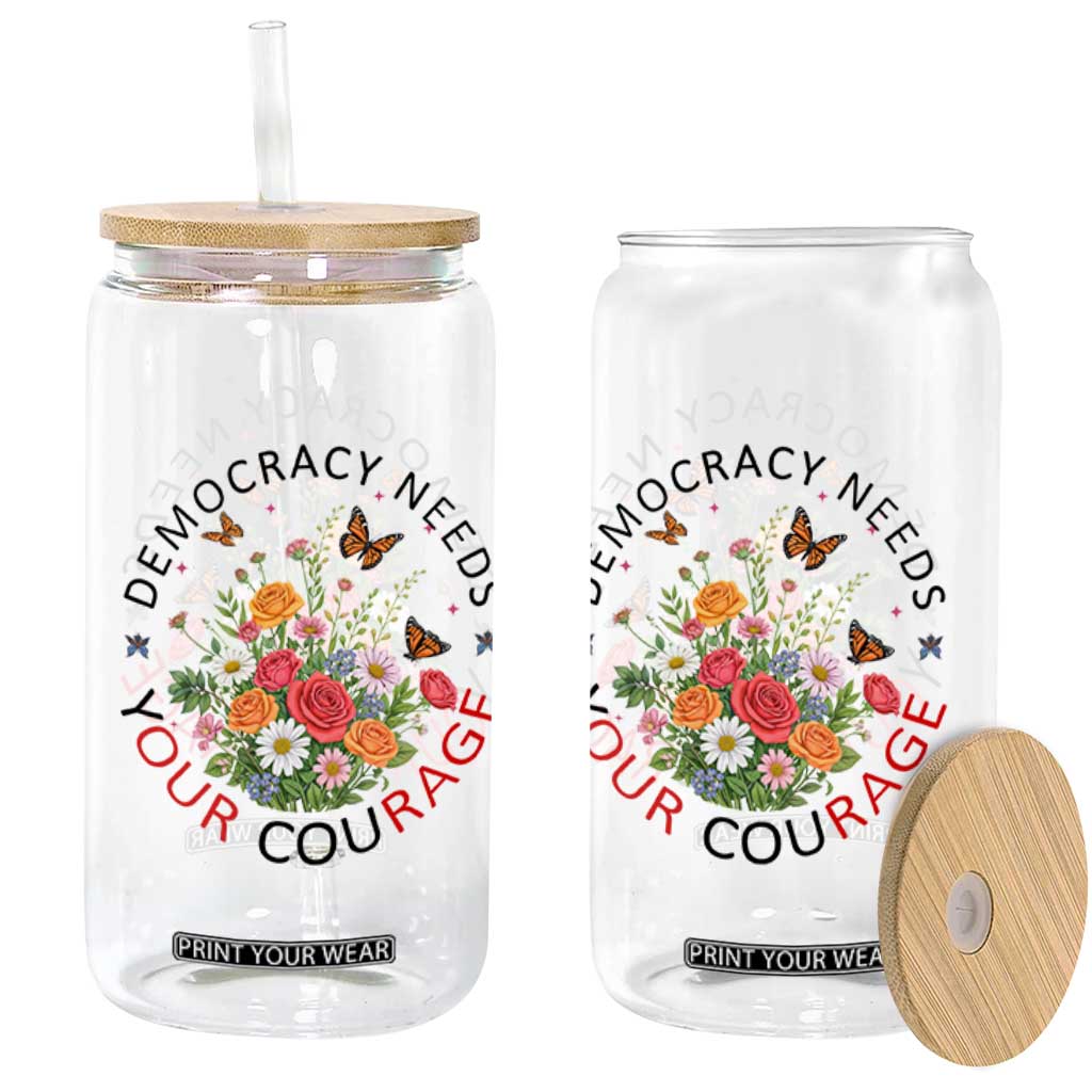 Pro Democracy Glass Can Human Rights Our Rage Protest Floral FDT TS10 Print Your Wear