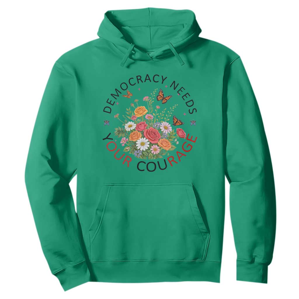 Pro Democracy Hoodie Human Rights Our Rage Protest Floral FDT TS10 Irish Green Print Your Wear