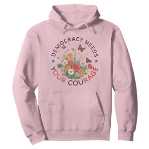 Pro Democracy Hoodie Human Rights Our Rage Protest Floral FDT TS10 Light Pink Print Your Wear