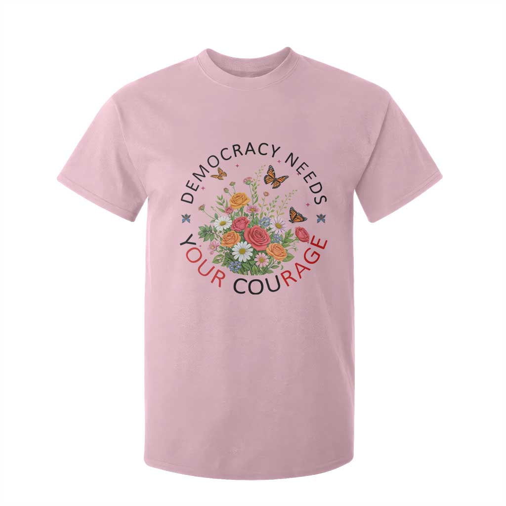 Pro Democracy T Shirt For Kid Human Rights Our Rage Protest Floral FDT TS10 Light Pink Print Your Wear