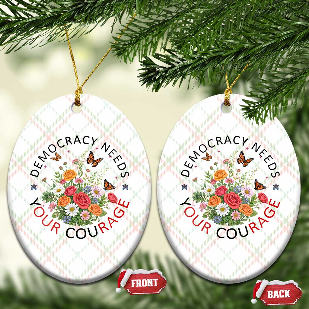 Pro Democracy Ceramic Ornament Human Rights Our Rage Protest Floral FDT TS10 Print Your Wear