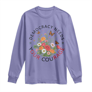 Pro Democracy Long Sleeve Shirt Human Rights Our Rage Protest Floral FDT TS10 Violet Print Your Wear