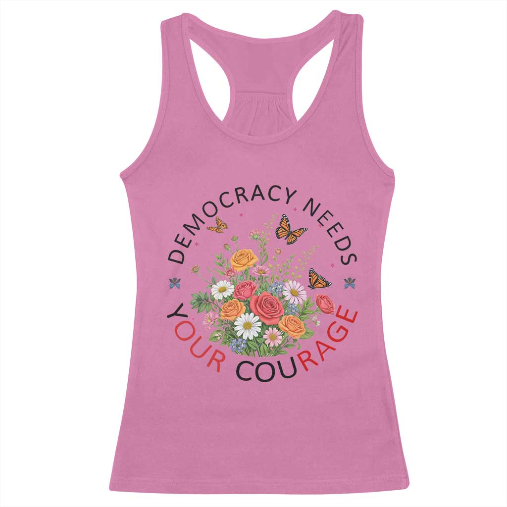 Pro Democracy Racerback Tank Top Human Rights Our Rage Protest Floral FDT TS10 Azalea Print Your Wear