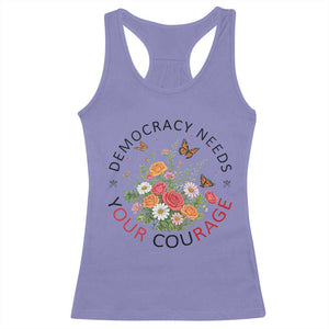 Pro Democracy Racerback Tank Top Human Rights Our Rage Protest Floral FDT TS10 Violet Print Your Wear