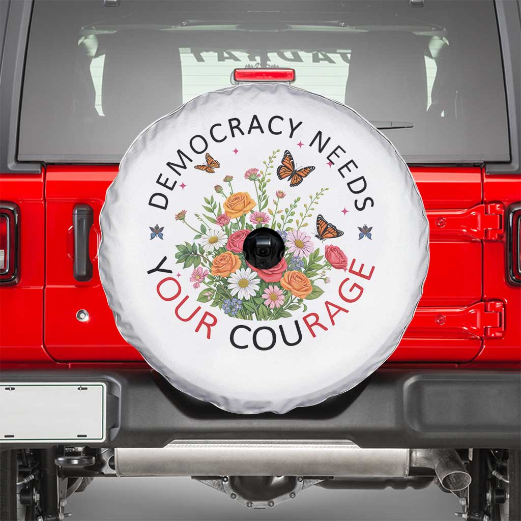 Pro Democracy Spare Tire Cover Human Rights Our Rage Protest Floral FDT TS10 White Print Your Wear