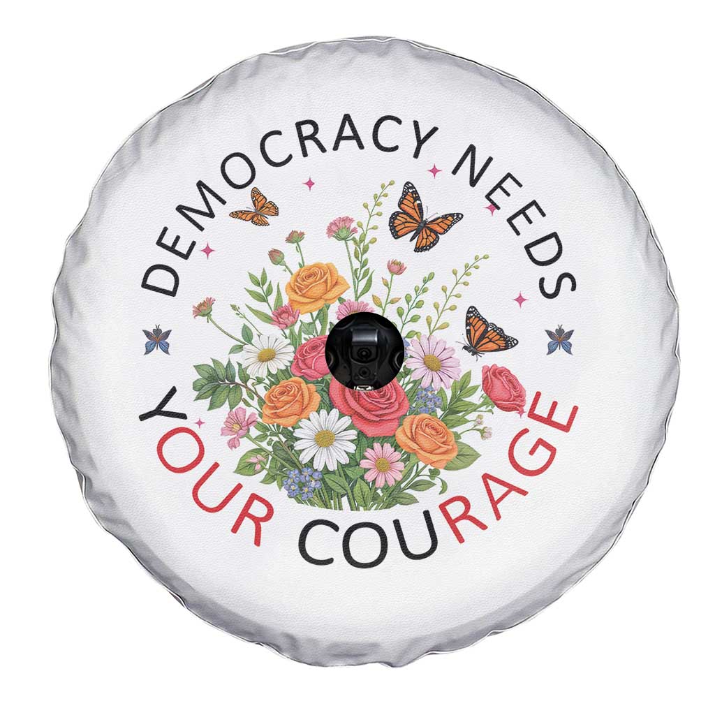Pro Democracy Spare Tire Cover Human Rights Our Rage Protest Floral FDT TS10 Print Your Wear