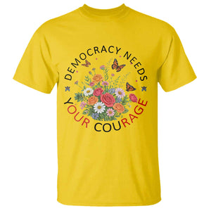 Pro Democracy T Shirt Human Rights Our Rage Protest Floral FDT TS10 Daisy Print Your Wear