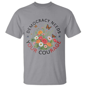 Pro Democracy T Shirt Human Rights Our Rage Protest Floral FDT TS10 Sport Gray Print Your Wear