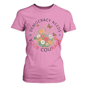 Pro Democracy T Shirt For Women Human Rights Our Rage Protest Floral FDT TS10 Azalea Print Your Wear
