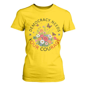 Pro Democracy T Shirt For Women Human Rights Our Rage Protest Floral FDT TS10 Daisy Print Your Wear
