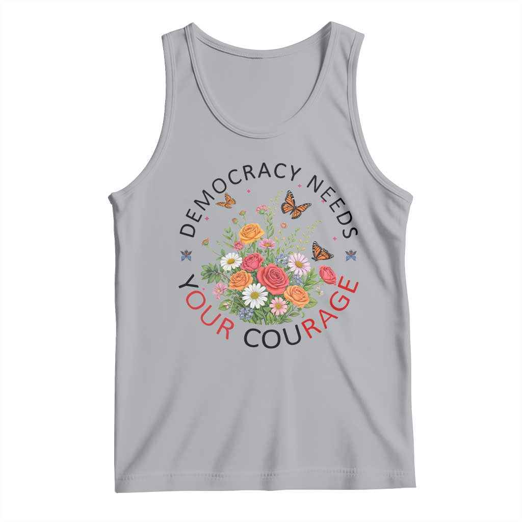 Pro Democracy Tank Top Human Rights Our Rage Protest Floral FDT TS10 Athletic Heather Print Your Wear
