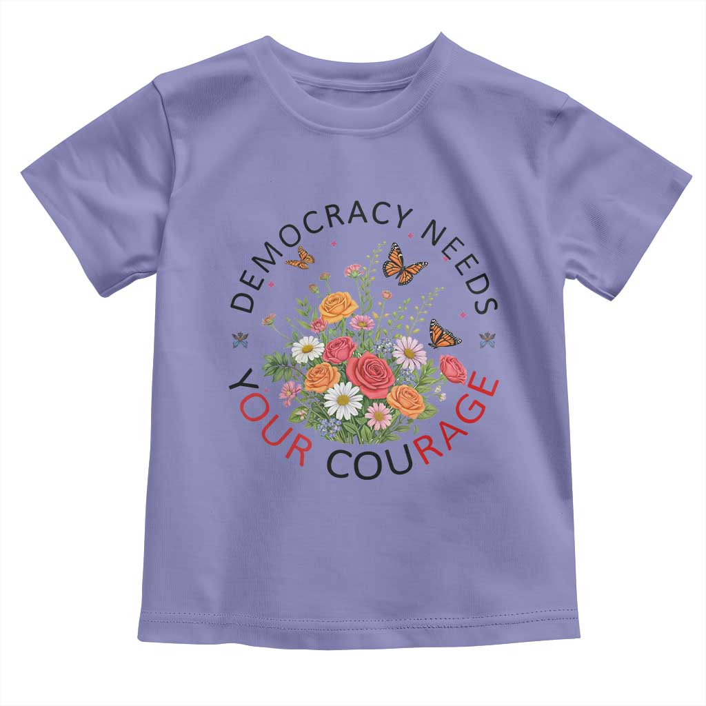 Pro Democracy Toddler T Shirt Human Rights Our Rage Protest Floral FDT TS10 Violet Print Your Wear